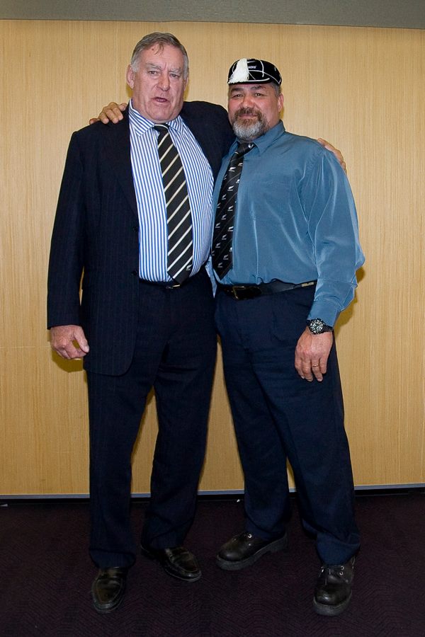 Sir Colin Meads and Paul Koteka